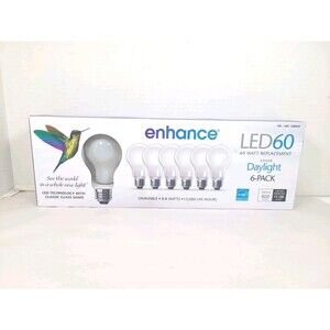 6 pack FEIT Dimmable LED Enhance DAYLIGHT Light Bulbs (8.8w =60W) LED60 #1300539